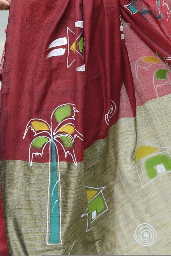 Khaki_Cotton_Saree_For_Women