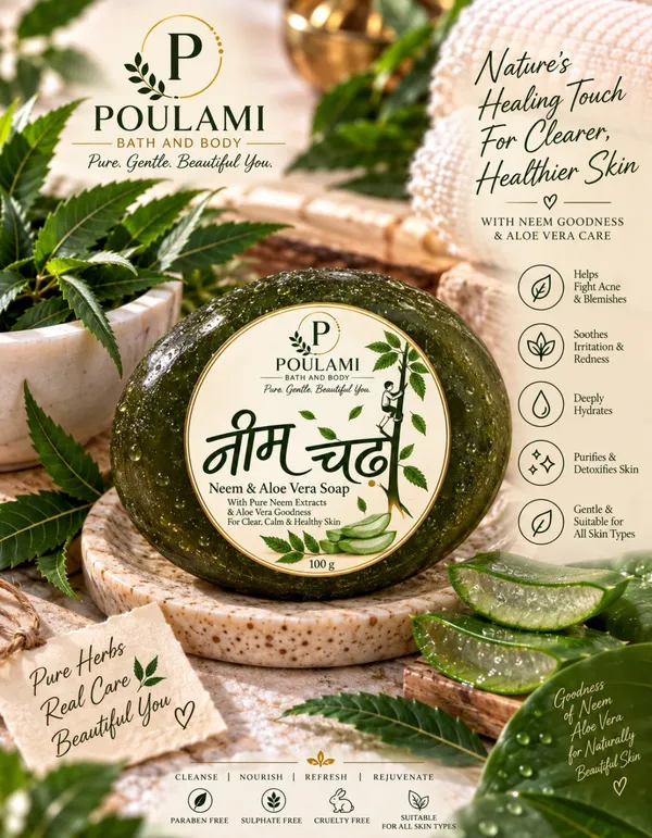 Poulami_Neem_Chaddha_Neem_Aloe_Vera_Antibacterial_Soap_100Gm_Pack_of_2
