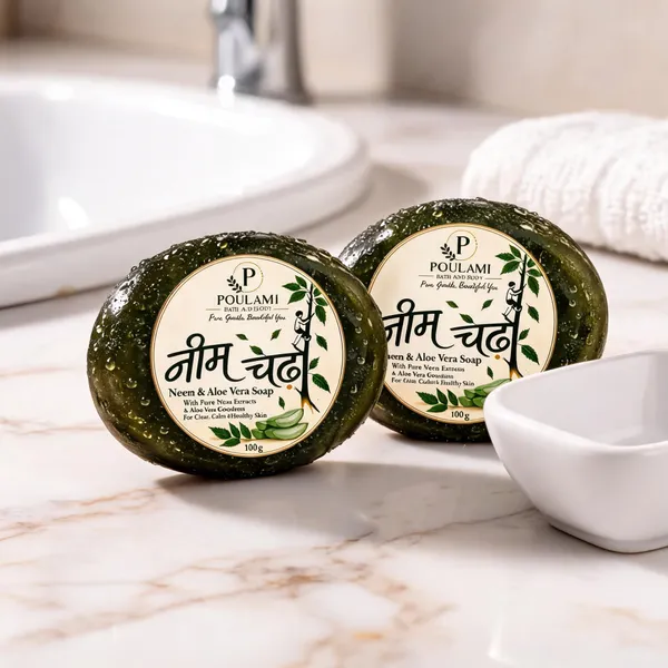 Poulami_Neem_Chaddha_Neem_Aloe_Vera_Antibacterial_Soap_100Gm_Pack_of_2