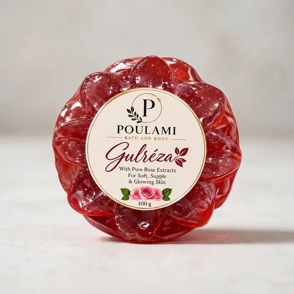 Poulami_Gulréza_Rose_Extract_Soothing_Soap_100Gm_Pack_of_3