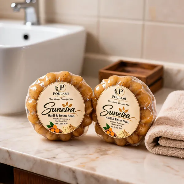 Poulami_Suneira_Haldi_Besan_Exfoliating_Soap_100Gm_Pack_of_2