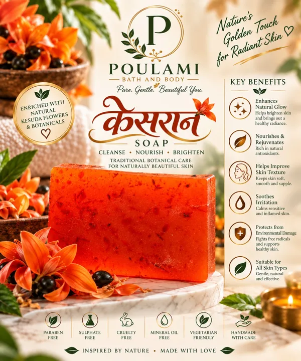 Poulami_Kesaran_Saffron_Brightening_Soap_100Gm_Pack_of_2