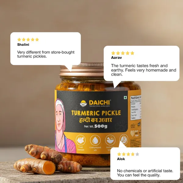 Daichi_Turmeric_Pickle_|_Traditional_Indian_Achar_|_Homemade_&_Sun-Dried_|_Less_Oil_Haldi_Achar_|_Cold-Pressed_Mustard_Oil_|_In-House_Spices_|_No_Preservatives