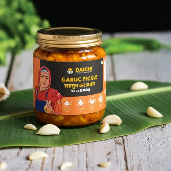 Daichi_Garlic_Pickle_In_Cold-pressed_Mustard_Oil_|_Crafted_with_love_by_women_artisans_|_Sun_cured_|_In-house_spices_|_No_Preservatives