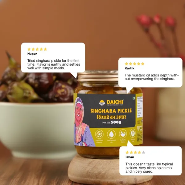 Daichi_Singhara_Pickle_|_Traditional_Indian_Achar_|_Homemade,_Sun-Dried,_Tangy_&_Salty_|_Less_Oil_Achar_|_Cold-Pressed_Mustard_Oil_|_In-House_Spices_|_No_Preservatives