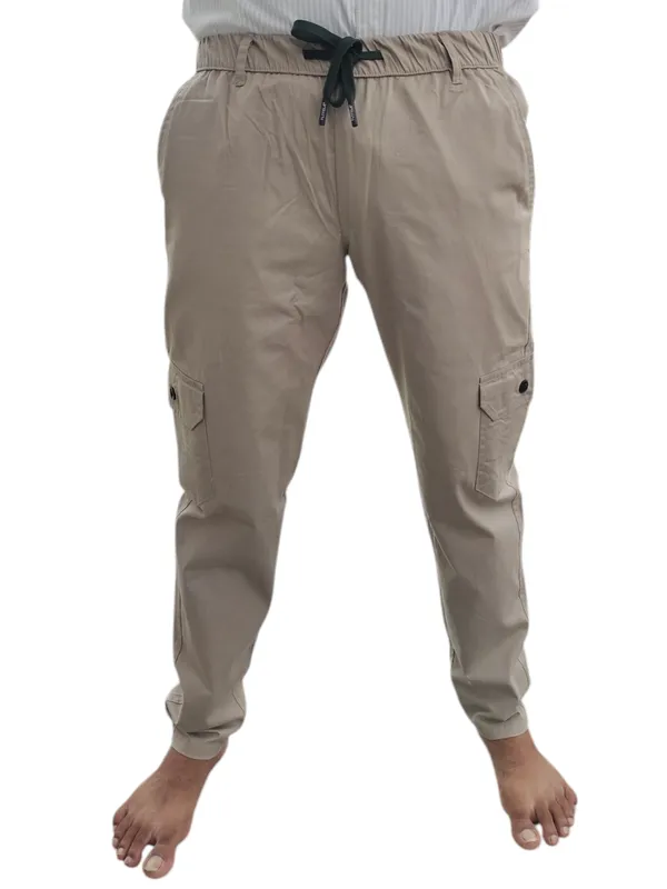 Beige_Cotton_Twill_Relaxed_Fit_Cargo_Jogger_Pants_For_Men