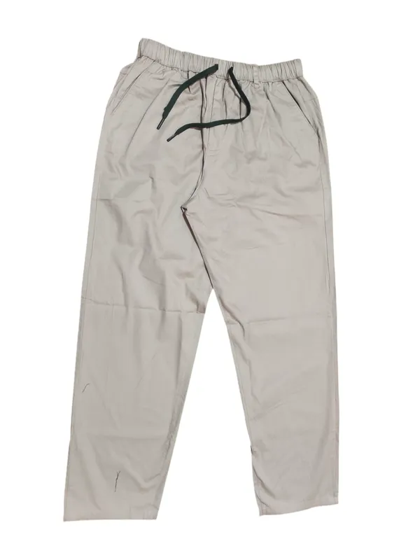 Beige_Cotton_Twill_Relaxed_Fit_Drawstring_Trousers_For_Men