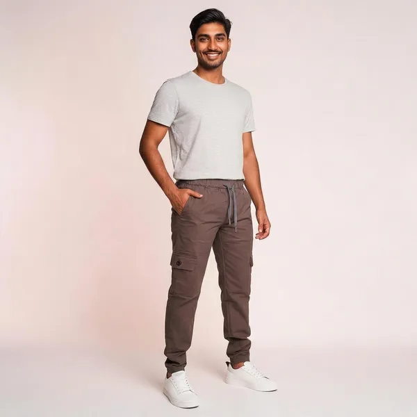 Brown_Cotton_Twill_Relaxed_Fit_Cargo_Jogger_Pants_For_Men