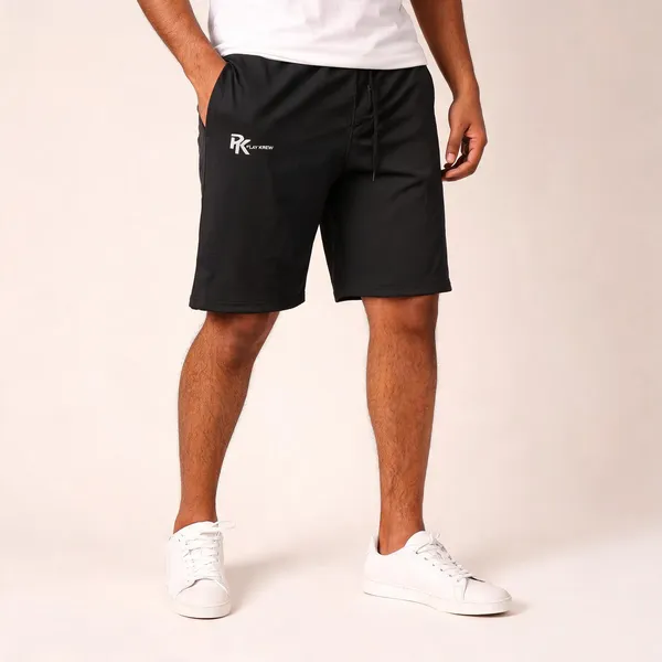 Black_Lycra_Regular_Fit_Elastic_Waist_Shorts_For_Men