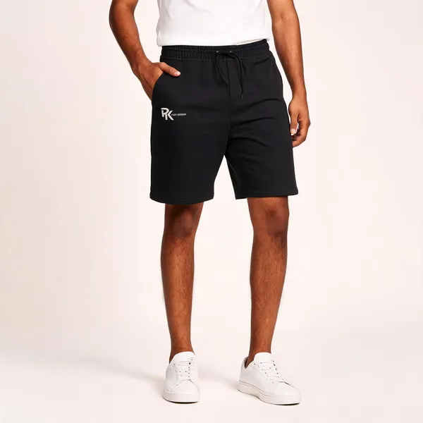 Black_Lycra_Regular_Fit_Elastic_Waist_Shorts_For_Men