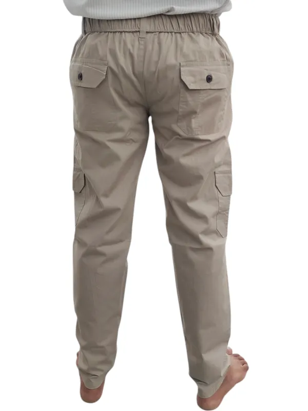 Beige_Cotton_Twill_Relaxed_Fit_Cargo_Jogger_Pants_For_Men