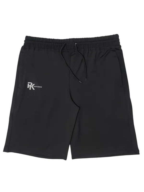 Black_Lycra_Regular_Fit_Elastic_Waist_Shorts_For_Men