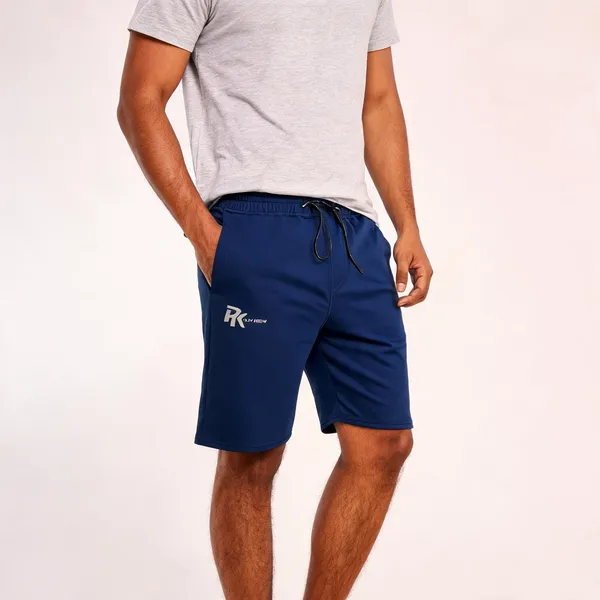 Navy_Blue_Lycra_Elastic_Waist_Sports_Shorts_For_Men