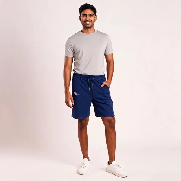 Navy_Blue_Lycra_Elastic_Waist_Sports_Shorts_For_Men
