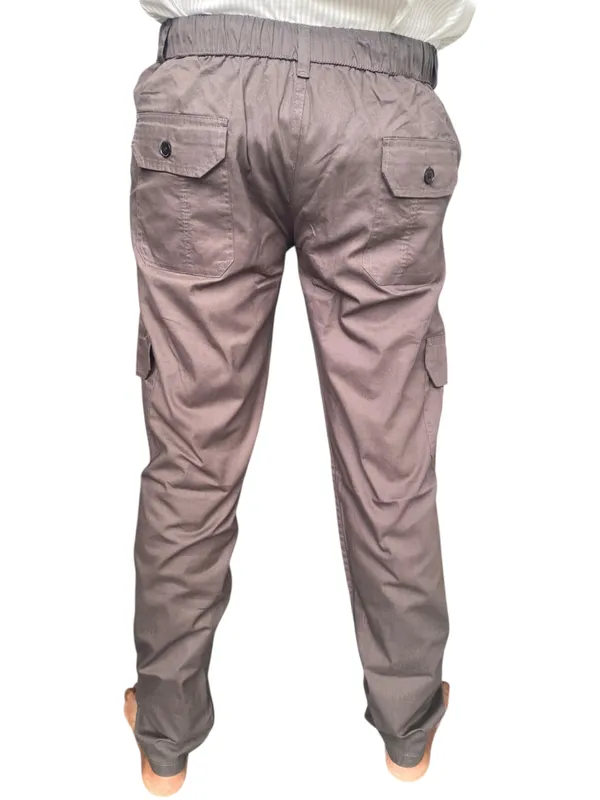 Grey_Cotton_Twill_Cargo_Jogger_Pants_For_Men
