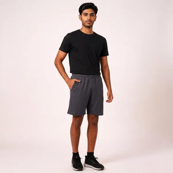 Black_Lycra_Regular_Fit_Shorts_For_Men
