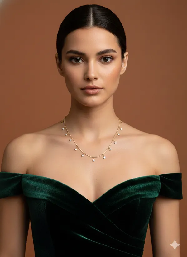 Gold_Clear_Stone_Round_Single_Layer_Chain