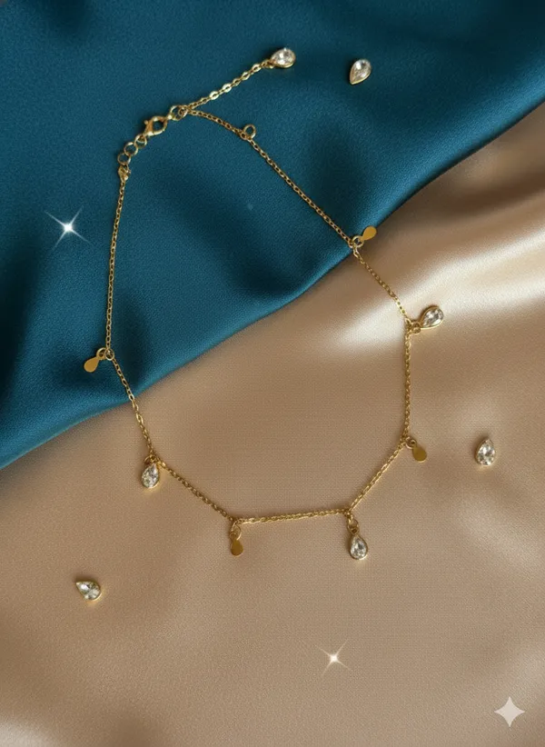 Gold_Teardrop_Clear_Stone_Chain