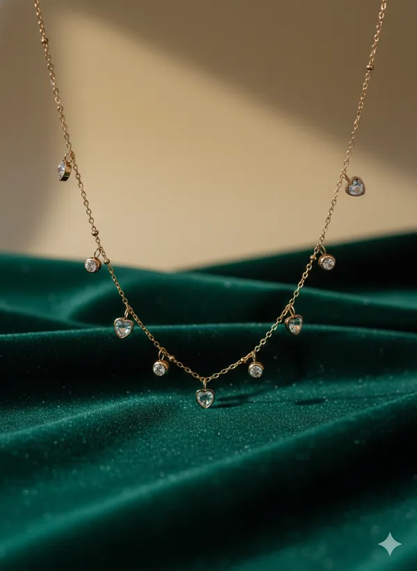 Gold_Heart_Clear_Stone_Chain