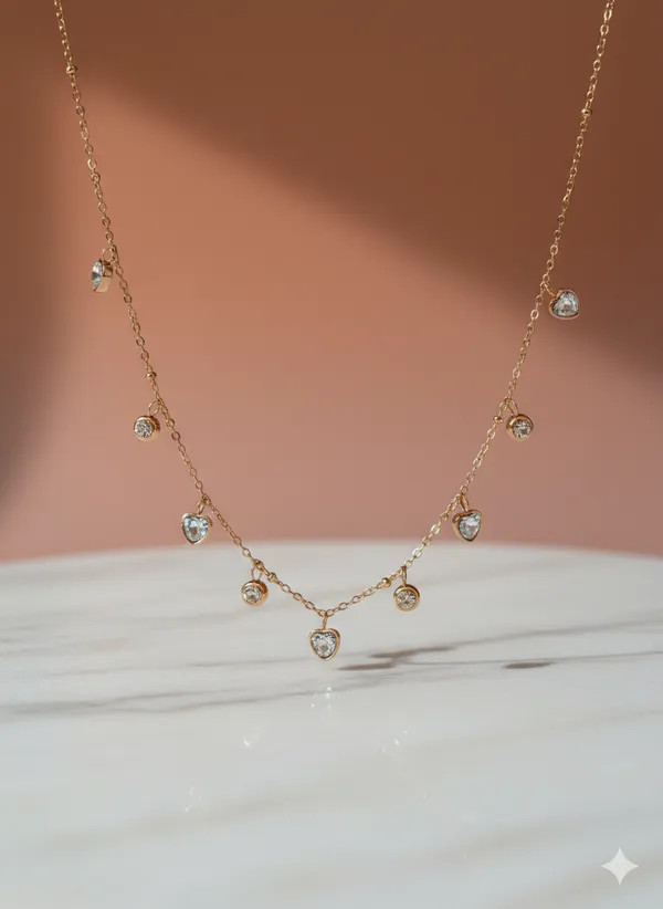 Gold_Heart_Clear_Stone_Chain