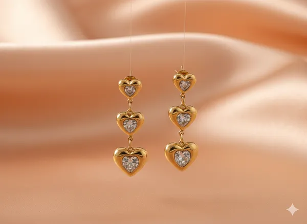 Gold_Clear_Stone_Heart_Hanging_Earrings
