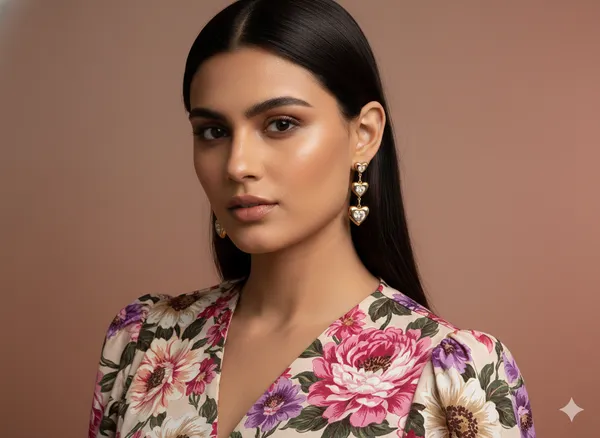 Gold_Clear_Stone_Heart_Hanging_Earrings
