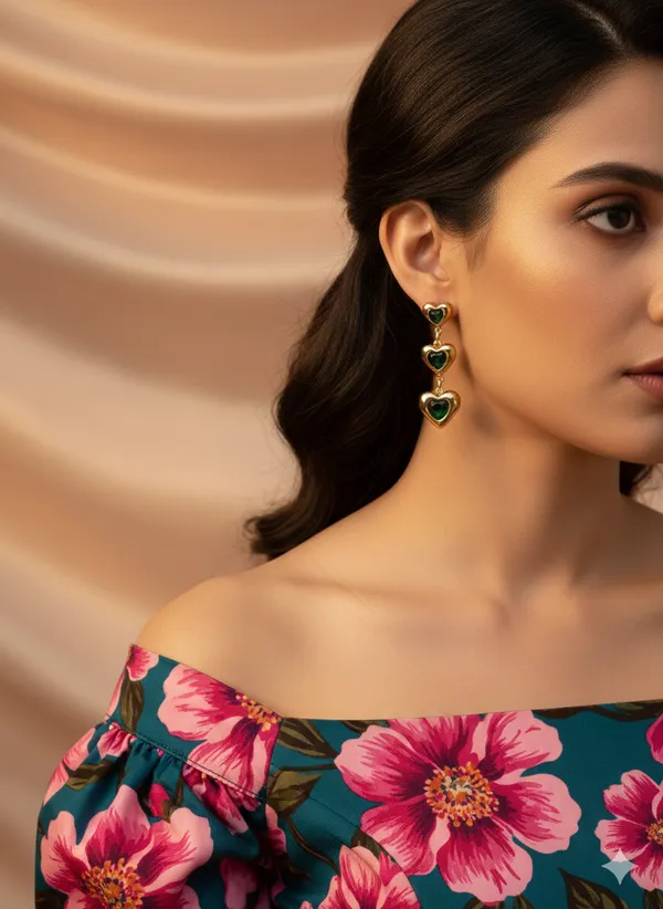 Gold_Emerald_Heart_Hanging_Earrings