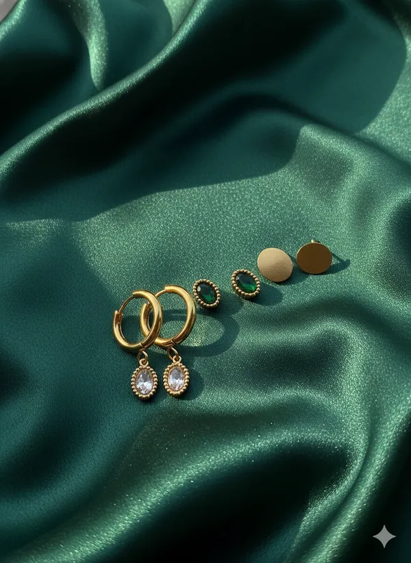 Gold_Clear_Stone_Hoop_Multi_Earrings
