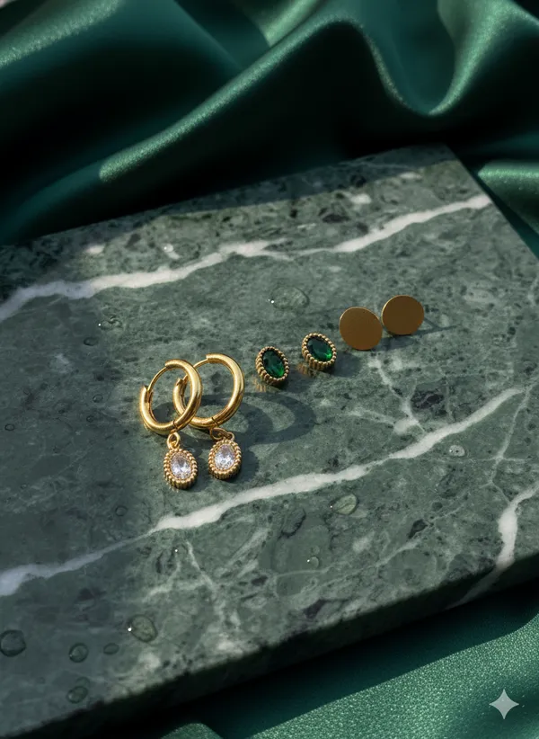 Gold_Clear_Stone_Hoop_Multi_Earrings