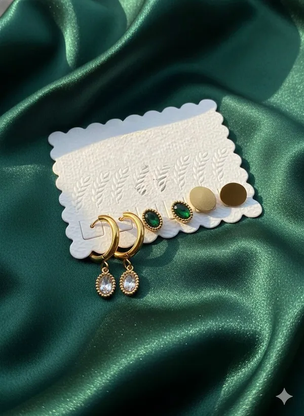 Gold_Clear_Stone_Hoop_Multi_Earrings