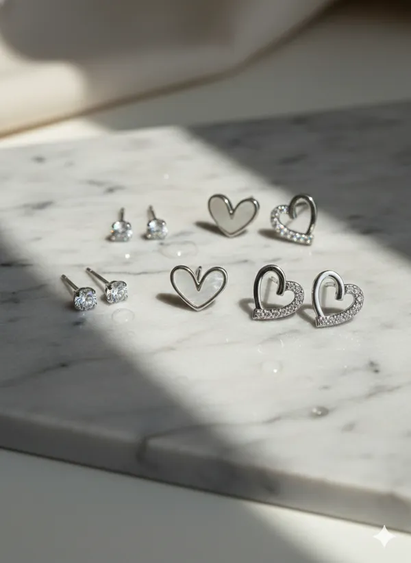 Gold_Heart_Studded_Multi_Earrings