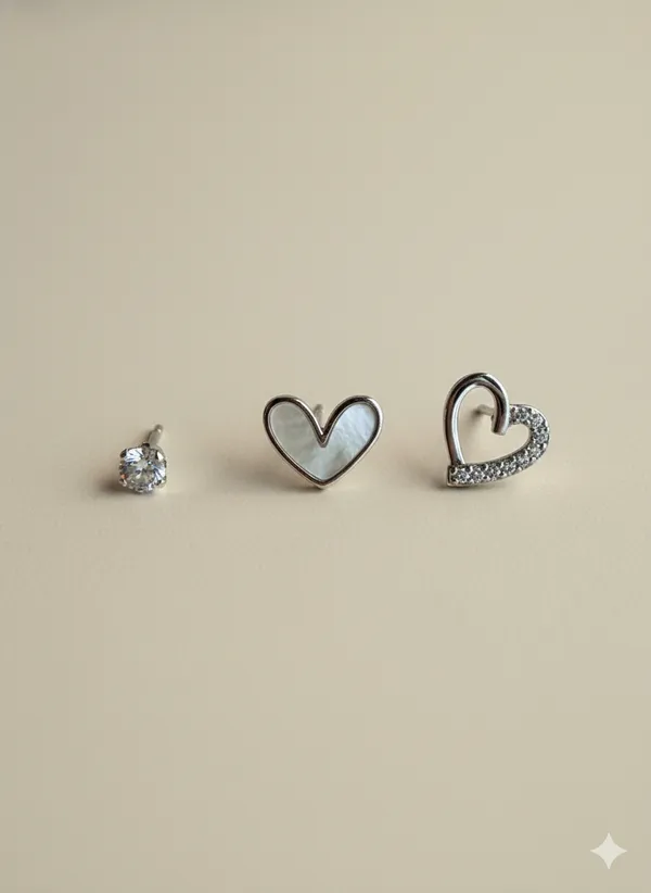 Gold_Heart_Studded_Multi_Earrings