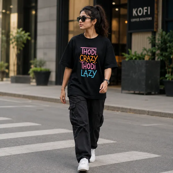 Thodi_Crazy_Thodi_Lazy_Oversized_Black_Graphic_Print_T-Shirt