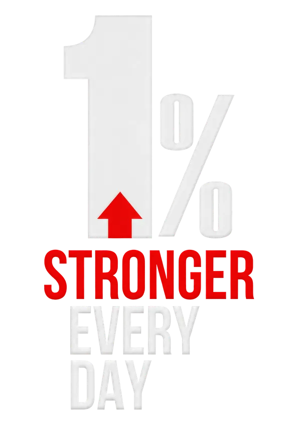 1%_Stronger_Every_Day_Casual_Fit_Black_Graphic_Print_T-Shirt