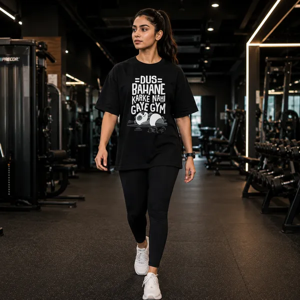Dus_Bahane_Karke_Nhi_Gaye_Gym_Oversized_Black_Graphic_Print_T-Shirt