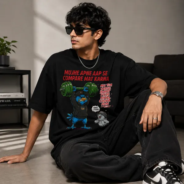 Mujhe_Apne_Aap_Se_Compare_Mat_Karna_Oversized_Black_Graphic_Print_T-Shirt