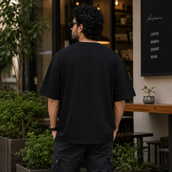 Every_Problem_and_Only_One_Solution_Money_Oversized_Black_Graphic_Print_T-Shirt