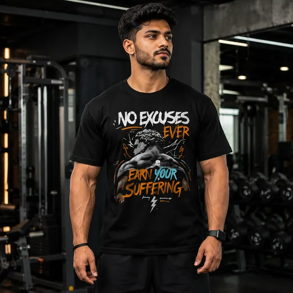 No_Excuses_Ever_Oversized_Black_Graphic_Print_T-Shirt