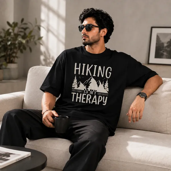 Hiking_is_my_Therapy_Oversized_Black_Graphic_Print_T-Shirt