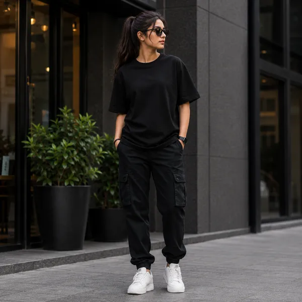 If_I_Am_Flirting_Please_Cooperate_Oversized_Black_Graphic_Print_T-Shirt