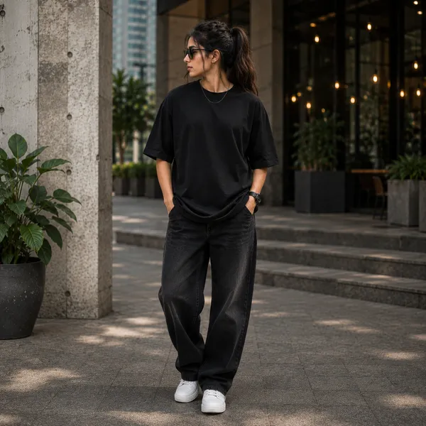 She_Said_Formula_One_or_Me_Sometimes_I_Miss_Oversized_Black_Graphic_Print_T-Shirt