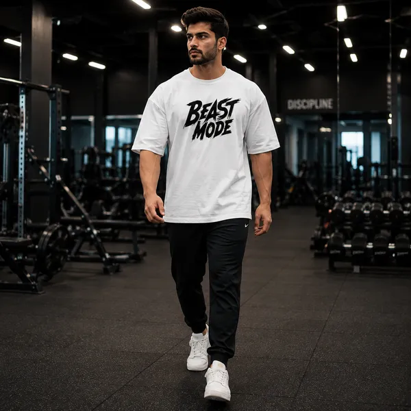 Beast_Mode_Oversized_White_Graphic_Print_T-Shirt