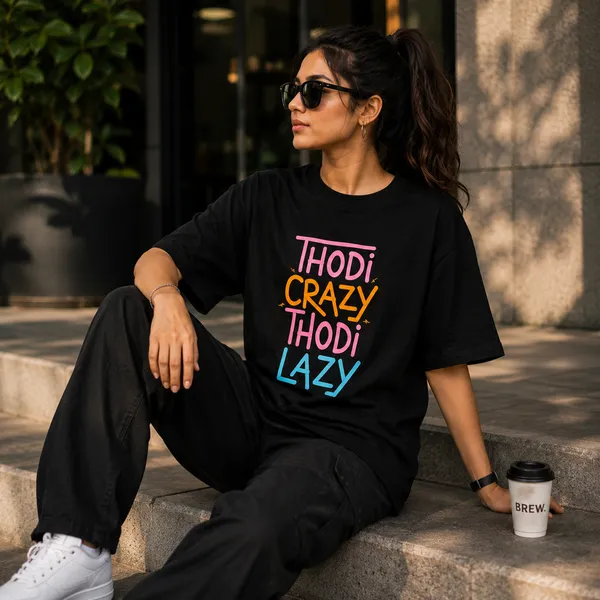 Thodi_Crazy_Thodi_Lazy_Oversized_Black_Graphic_Print_T-Shirt