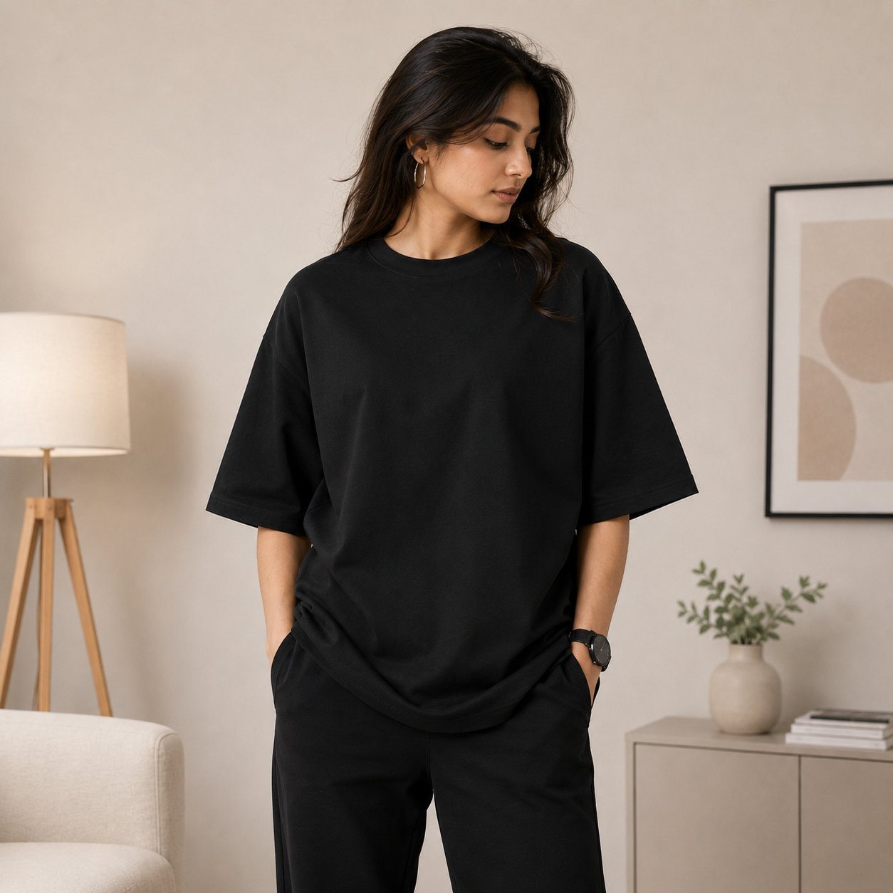 Chai_Oversized_Black_Graphic_Print_T-Shirt