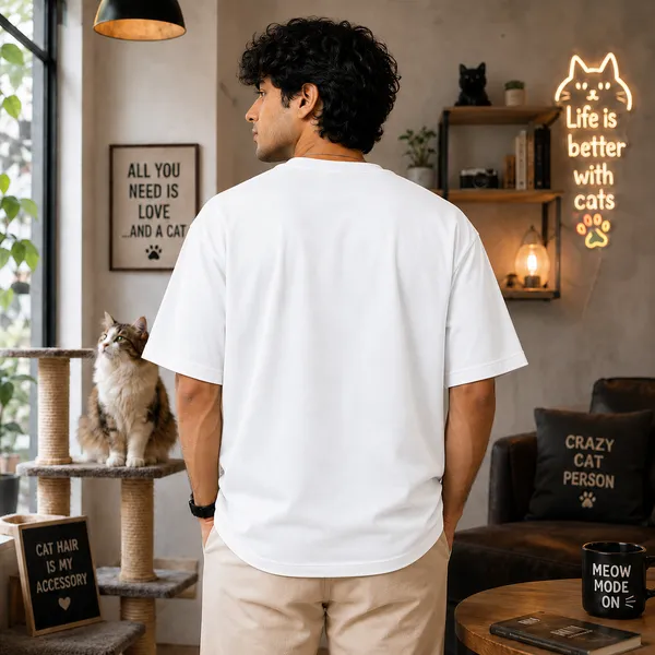 Purrfect_Mindset_Casual_Fit_White_Graphic_Print_T-Shirt