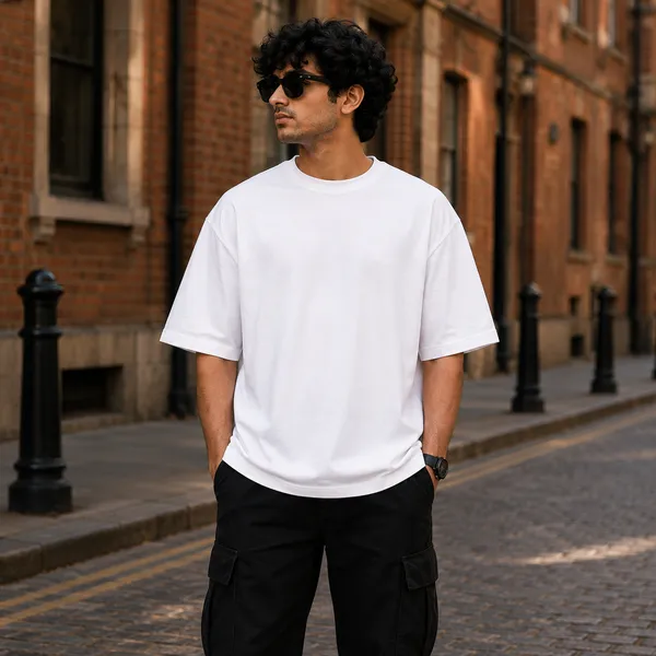 Horn_Nhi_Gaane_Baja_Oversized_White_Graphic_Print_T-Shirt