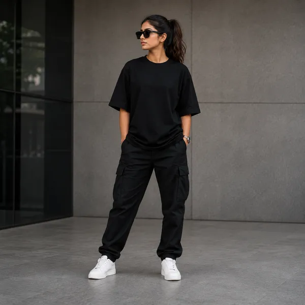 It's_Better_to_Start_Small_Oversized_Black_Graphic_Print_T-Shirt