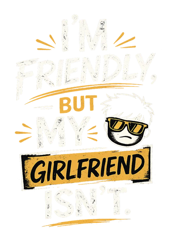 I'm_Friendly,_But_my_Wife_Isn't_Oversized_Black_Graphic_Print_T-Shirt