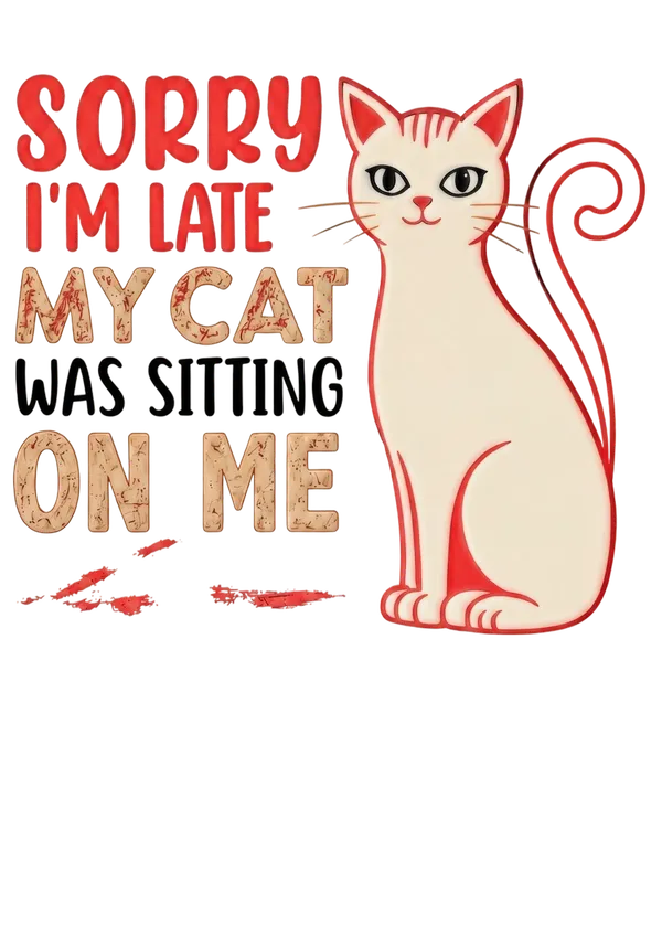 Sorry_i'm_Late_my_Cat_Was_Sitting_on_Me_Oversized_White_Graphic_Print_T-Shirt