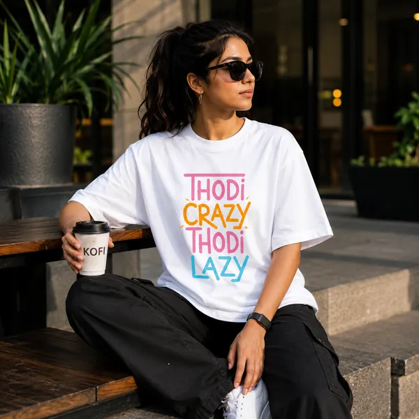 Thodi_Crazy_Thodi_Lazy_Oversized_White_Graphic_Print_T-Shirt